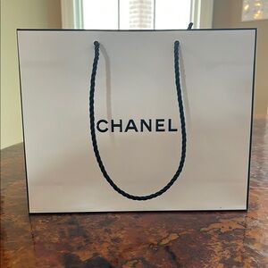 Chanel White Shopping Bag